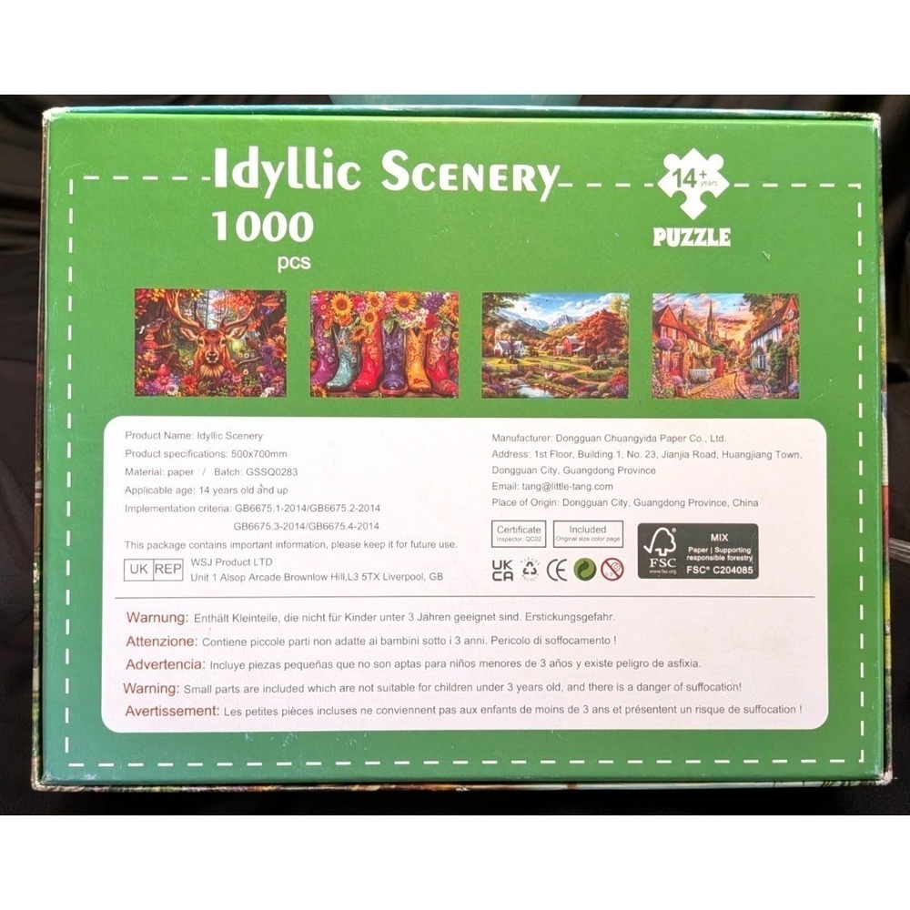 1000 Piece Puzzle Country Life Jigsaw Puzzles For Adults Large 27.5 x 19.6 In - Picture 2 of 3